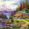 Puzzle Sunset in the Mountains