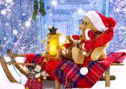 Puzzle Teddy Bears with Santa Hats