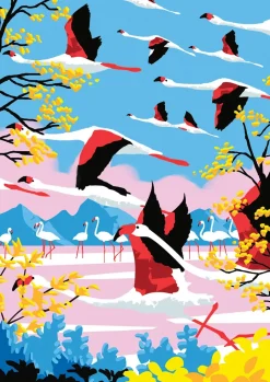 Puzzle The Flight of the Pink Flamingos