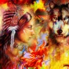 Puzzle The Indian woman and the wolf IV