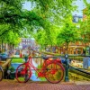 Puzzle The Red Bike in Amsterdam 1000