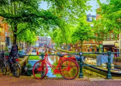 Puzzle The Red Bike in Amsterdam 1000
