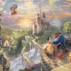 Puzzle Thomas Kinkade: Disney: Beauty and the Beast Falling in Love
