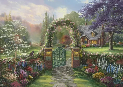 Puzzle Thomas Kinkade: Hummingbird Cottage