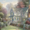 Puzzle Thomas Kinkade: Victorian garden in a tin box