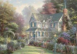 Puzzle Thomas Kinkade: Victorian garden in a tin box