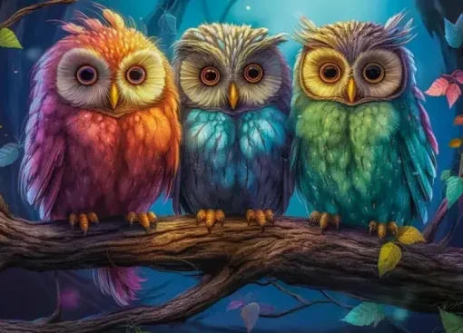 Puzzle Three Little Owls