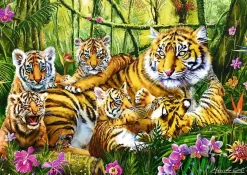 Puzzle Tiger family