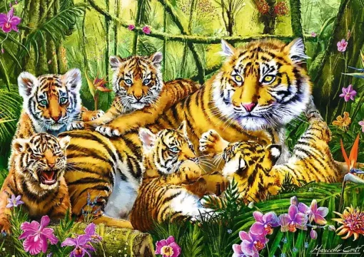 Puzzle Tiger family