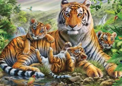 Puzzle Tigers and puppies 1000