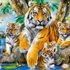 Puzzle Tigers by the Stream