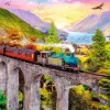 Puzzle Train ride in autumn