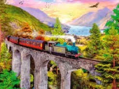 Puzzle Train ride in autumn