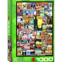 Puzzle Travel around the World - Vintage Posters