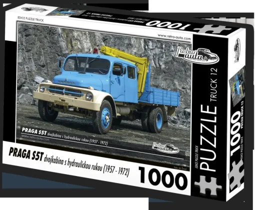 Puzzle TRUCK 膷.12 Praga S5T dvojkabína s hydraulickou rukou (1957-1972)