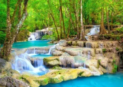Puzzle Turquoise Waterfall, Thailand