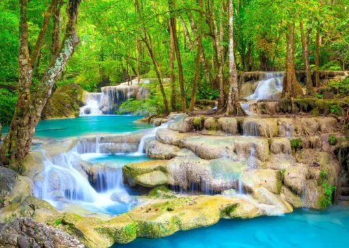 Puzzle Turquoise Waterfall, Thailand