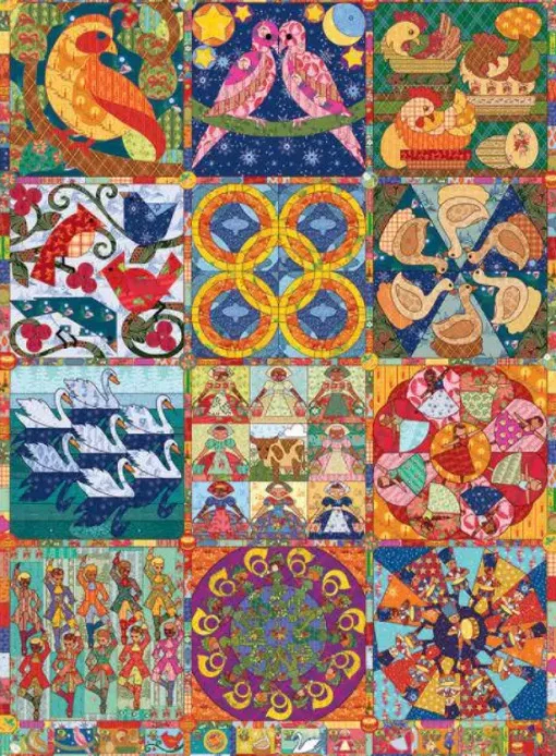 Puzzle Twelve Days of Christmas Quilt