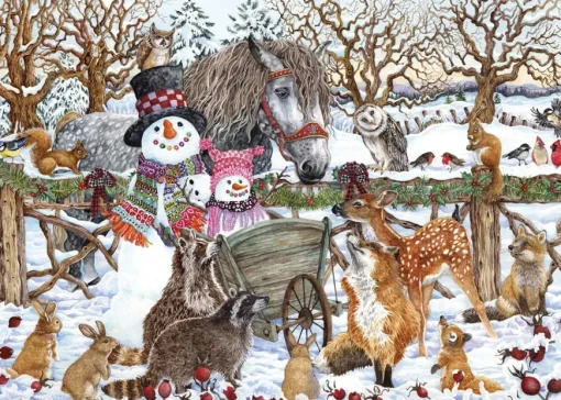 Puzzle Two Snowmen Winter Scene