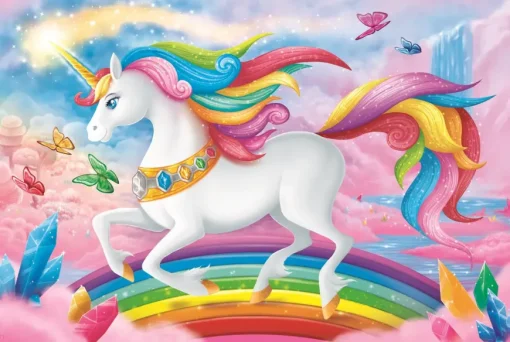 Puzzle Unicorn with 100 pieces of rainbow