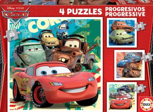 Puzzle 4v1 Cars educa
