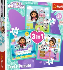Puzzle 3v1 Dollhouse: Gabby's activities