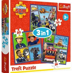 Puzzle 3v1 Fireman Sam Day