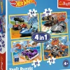 Puzzle 4v1 Hot Wheels Vehicles