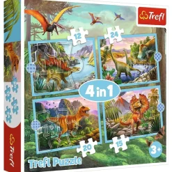 Puzzle 4v1 Unique dinosaurs