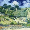 Puzzle Vincent Van Gogh - Thatched Cottages at Cordeville,