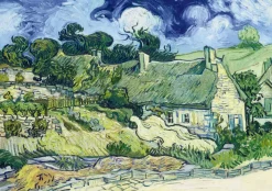 Puzzle Vincent Van Gogh - Thatched Cottages at Cordeville,