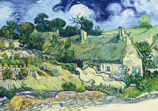 Puzzle Vincent Van Gogh - Thatched Cottages at Cordeville,