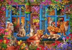Puzzle Window Shelf Cats