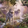 Puzzle Wolf family in summer