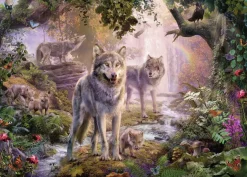 Puzzle Wolf family in summer