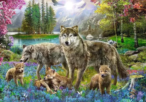 Puzzle Wolfs family
