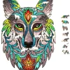 Puzzle Wooden colored wolf