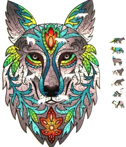 Puzzle Wooden colored wolf