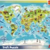 Puzzle World Map with Animals