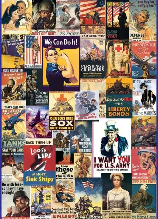 Puzzle World War I and II Vintage Posters