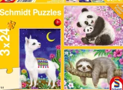 Puzzle 3x24 Panda, Lama, Sloth