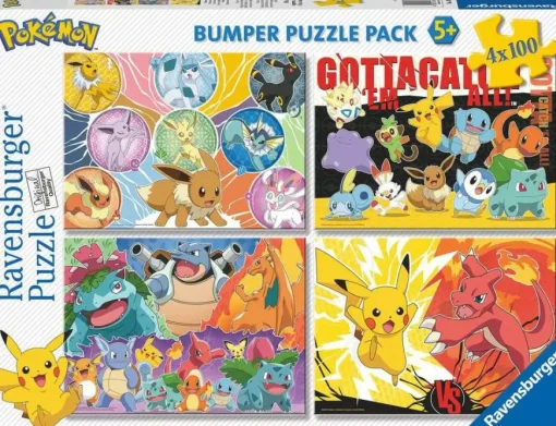 Puzzle 4x100 Puzzle Pack: Pokémon