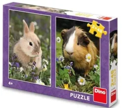 Puzzle 2x48 Rabbit and guinea pig
