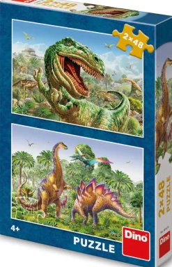 Puzzle 2x48 Súboj dinosaurov