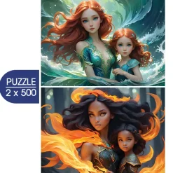 Puzzle 2x500 Water and Fire - Mother and Daughter Collection
